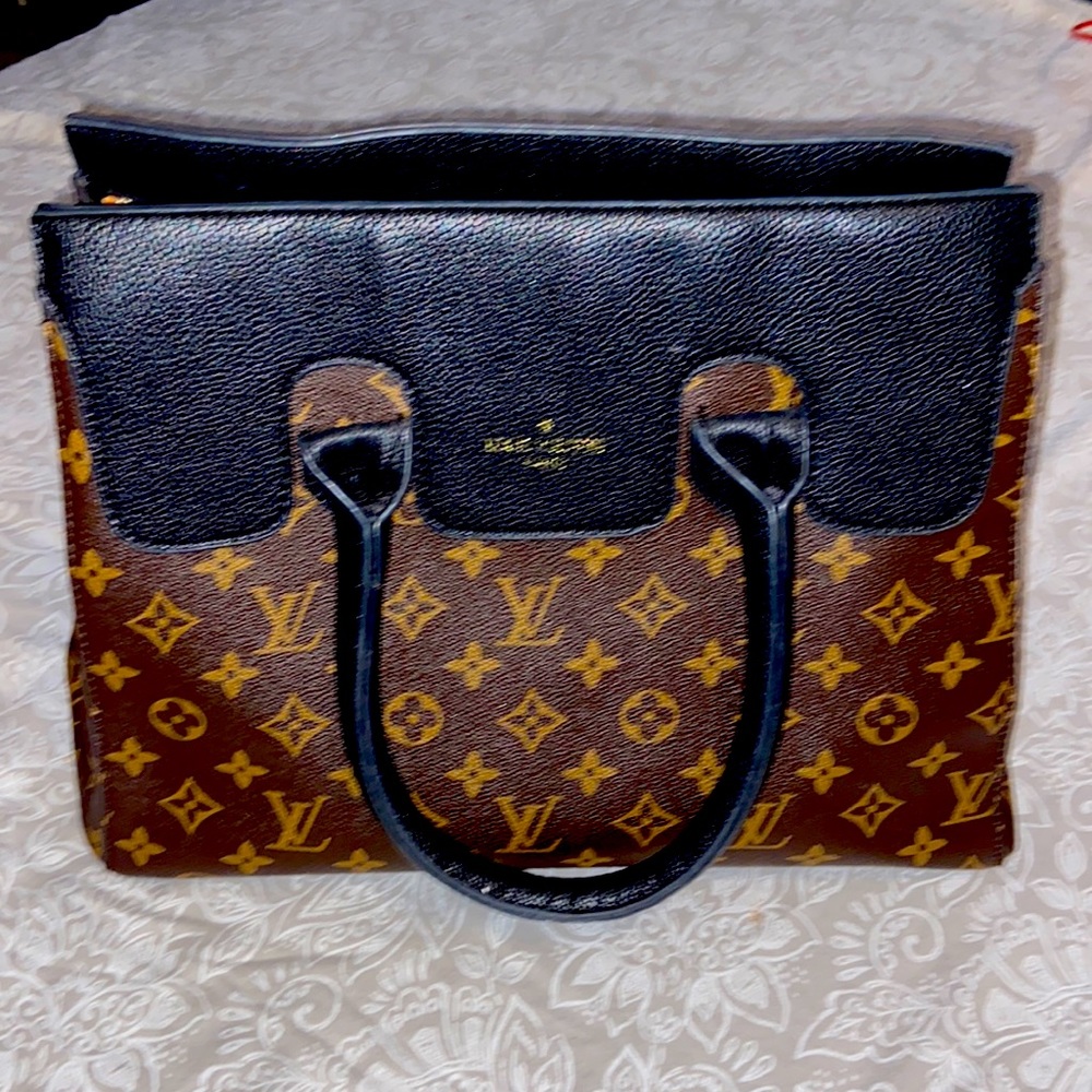 Louis Vuitton Brown and Black Monogram Tote
